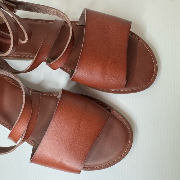 AMERICAN EAGLE Women's Gladiator Sandal Brown Size 9 Summer Strappy Flats Boho - Picture 5 of 9